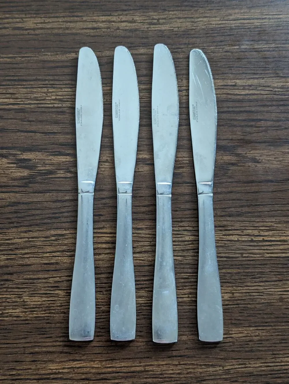 Cambridge Stainless Steel Butter Knives Madison Satin Handle Flatware Set of 4